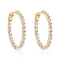 Load image into Gallery viewer, Large Emerald Cut Diamond Hoops