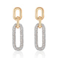 Load image into Gallery viewer, Gold Link & Diamond Drop Earrings