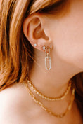 Load image into Gallery viewer, Gold Link & Diamond Drop Earrings