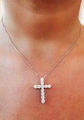 Load image into Gallery viewer, Large Diamond Cross Necklace