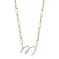 Load image into Gallery viewer, Custom Diamond Handwriting Letter Pendant on Paperclip Chain
