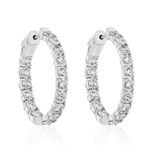 Large Diamond Inside Out Hoops