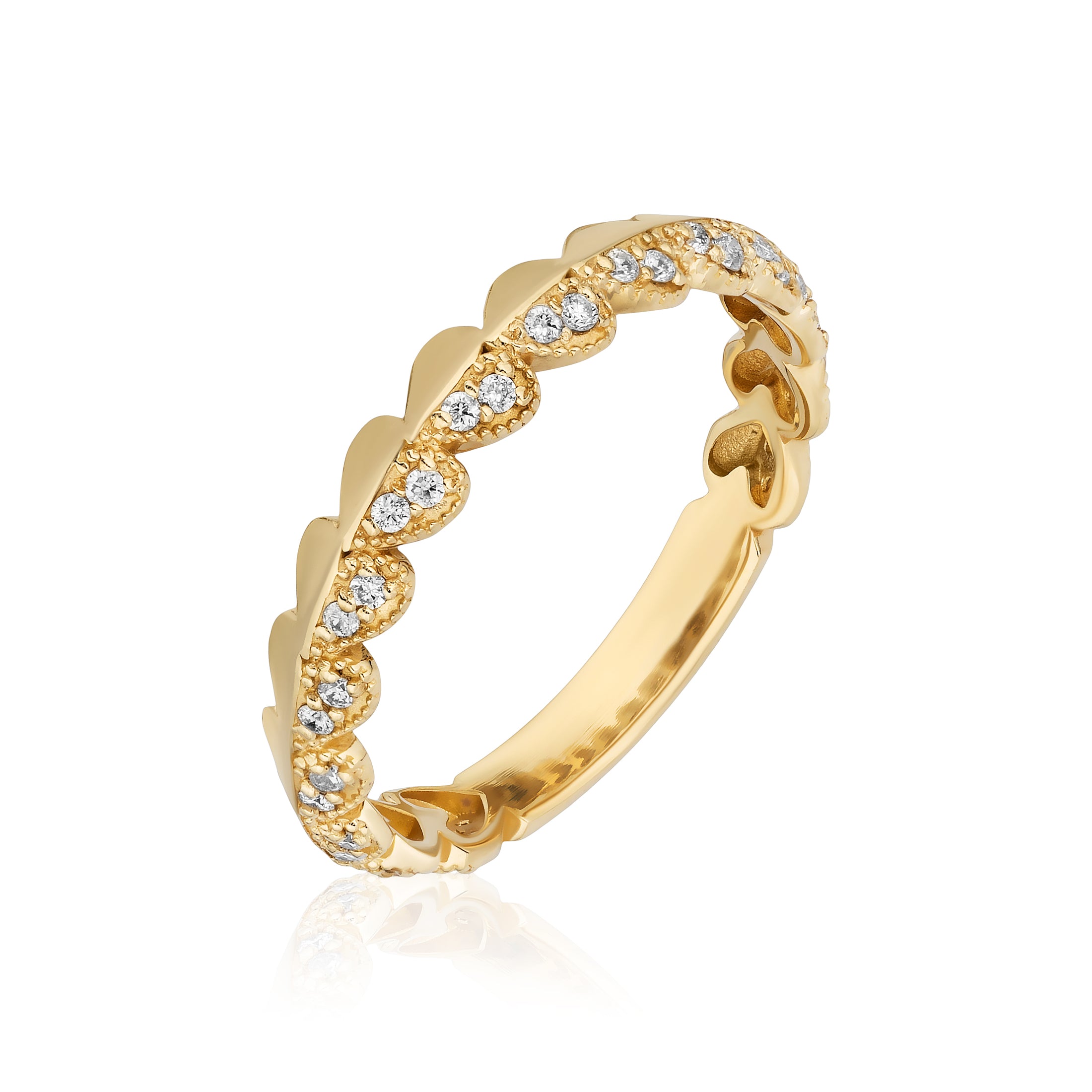 Pavé Heartline Ring