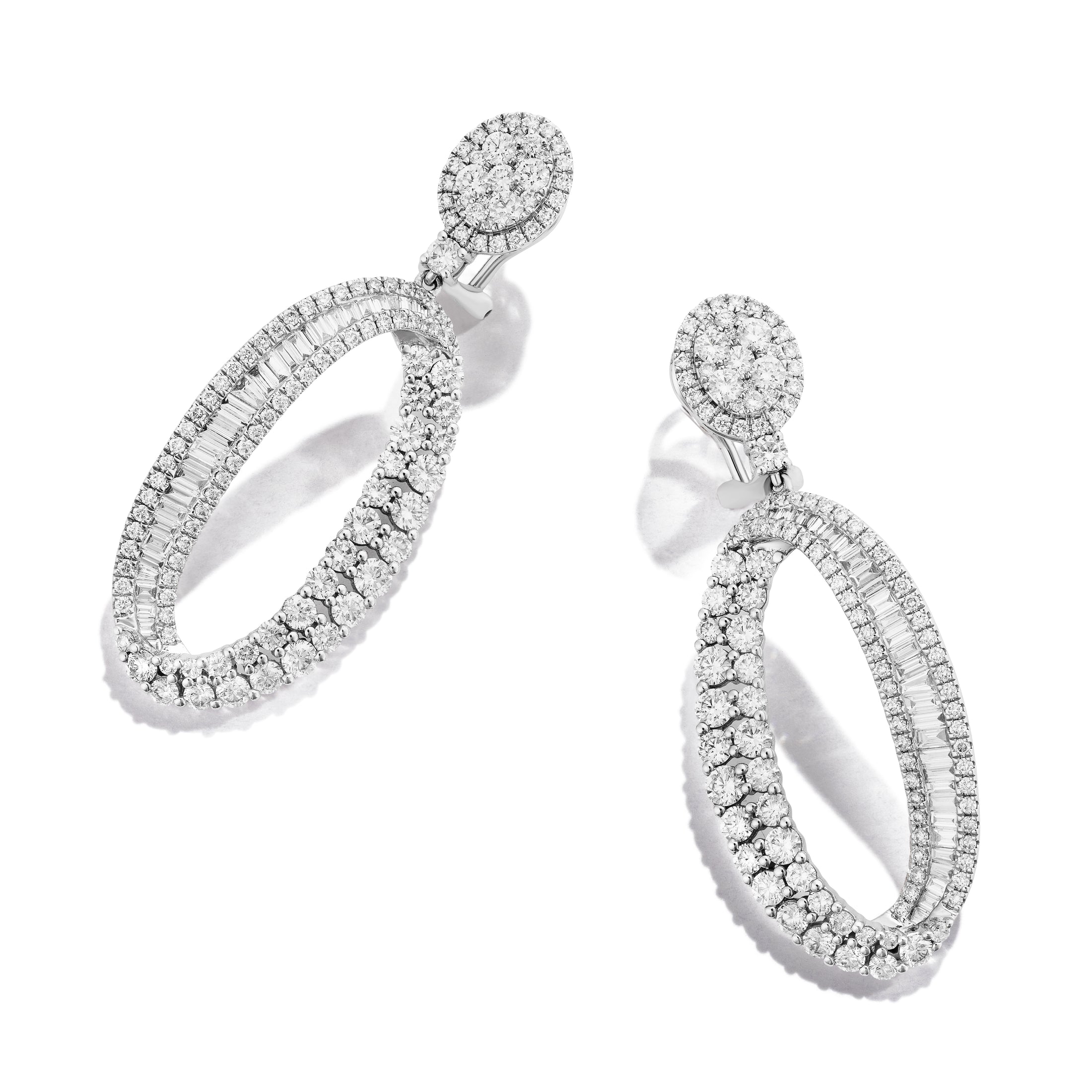 Illusion Oval Drop Diamond Earrings