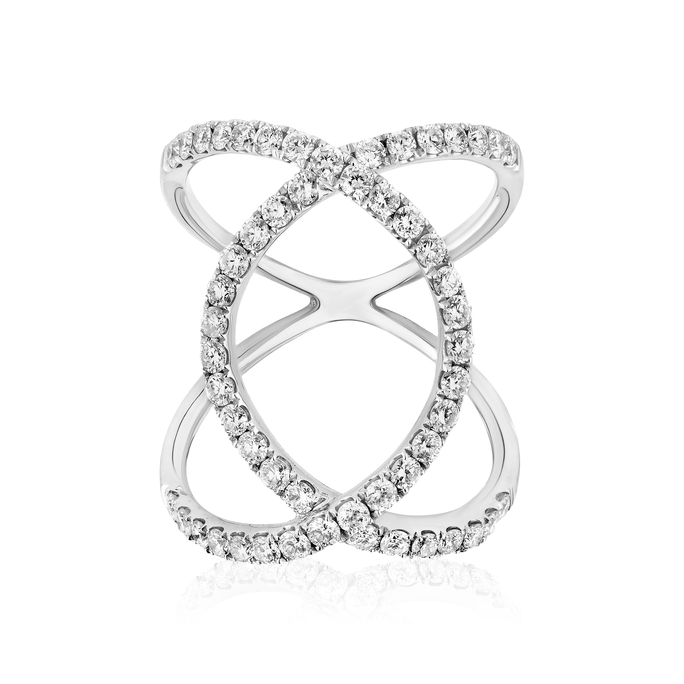 Diamond Criss Cross Ring