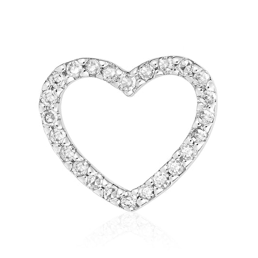 Pavé Diamond Open Heart Charm