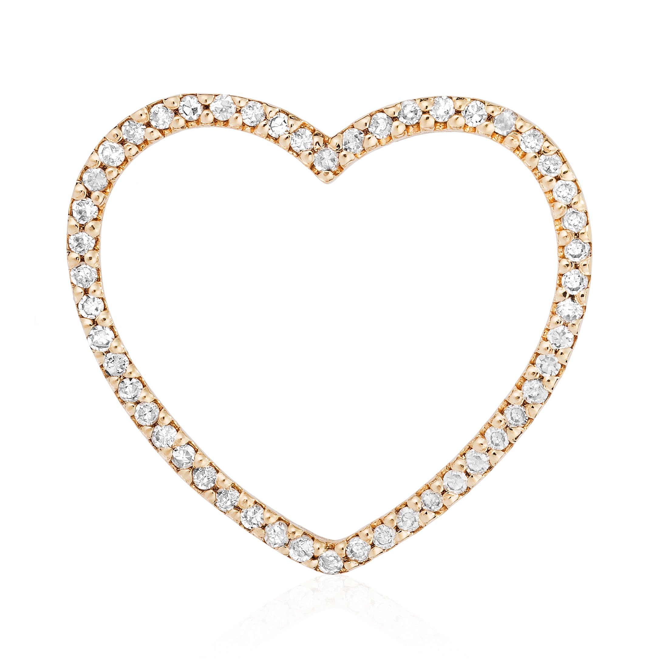 Pavé Diamond Open Heart Charm