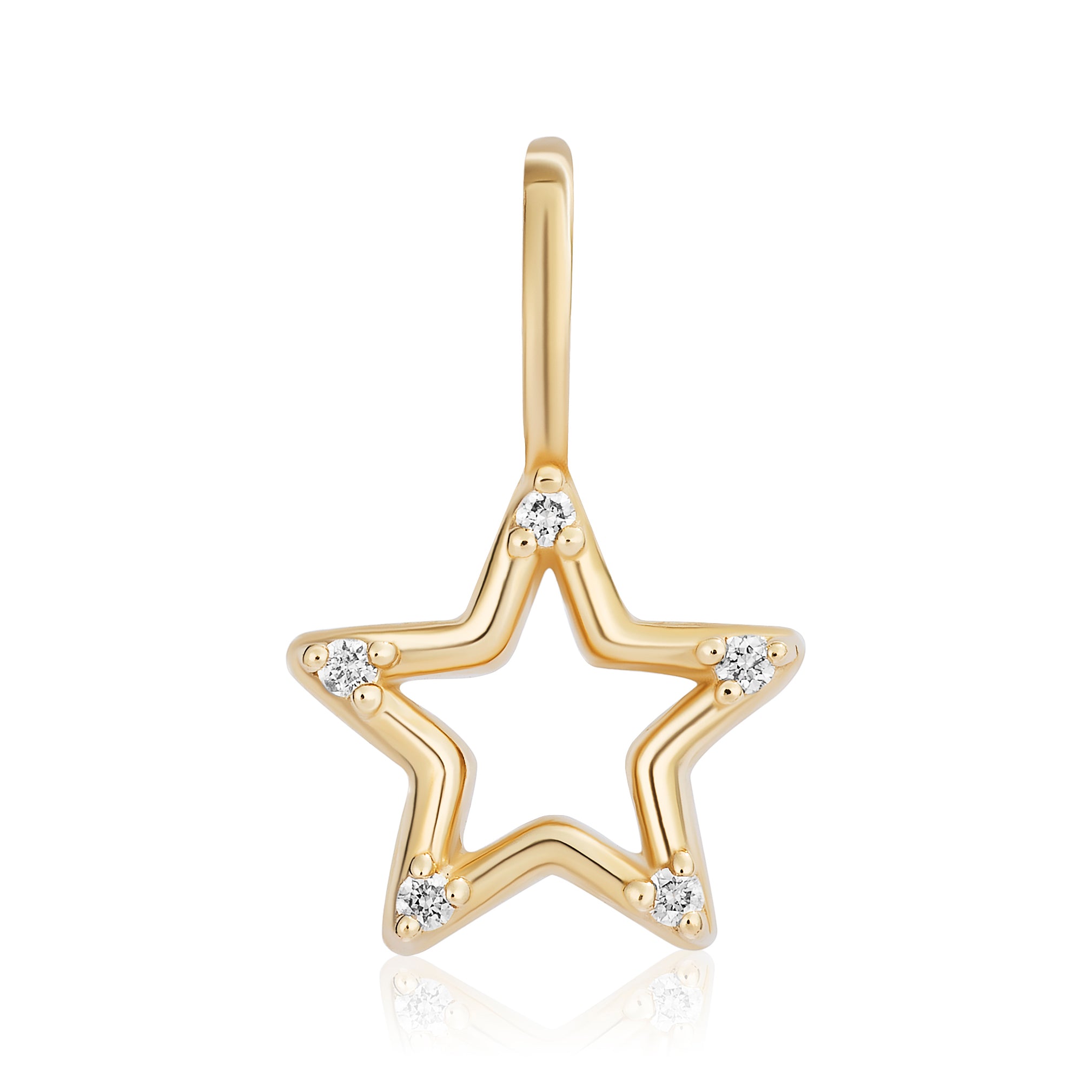 Small Diamond Open Star Charm