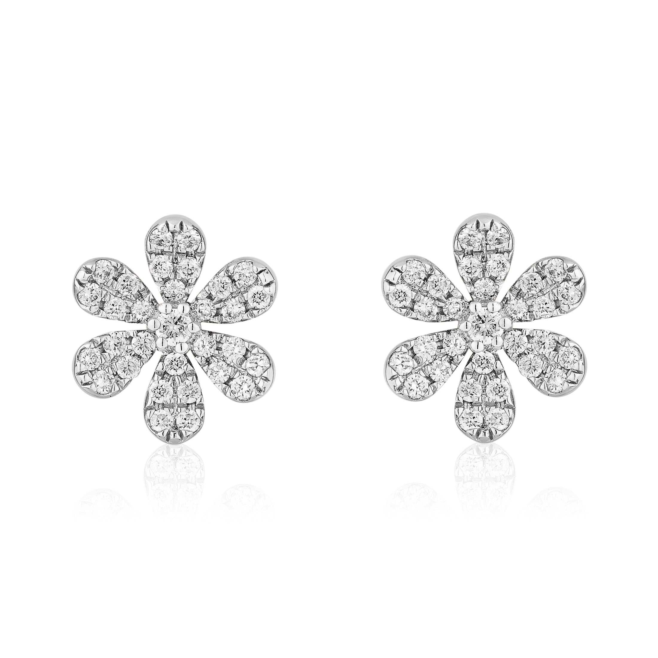 Diamond Flower Studs