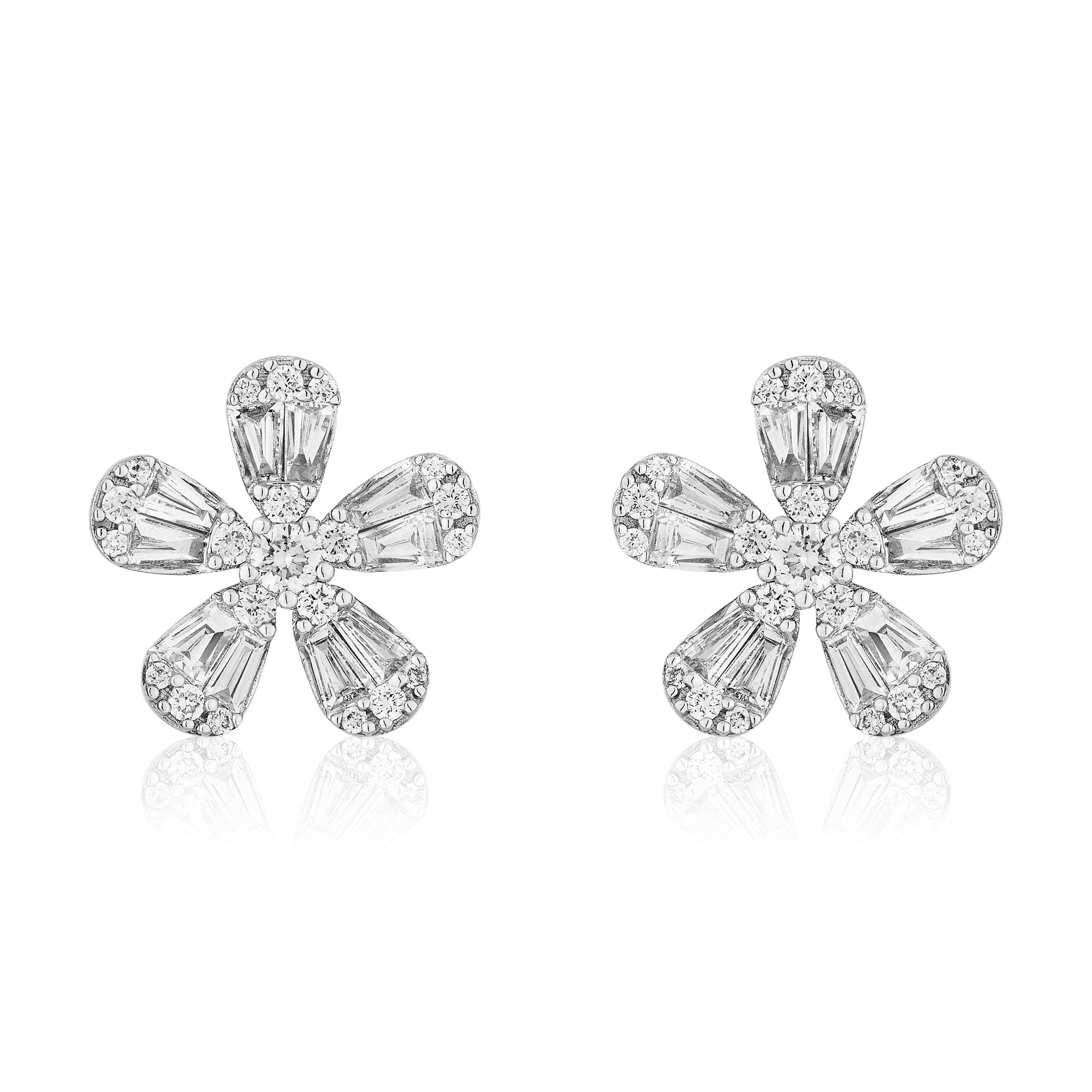 Diamond Flower Studs