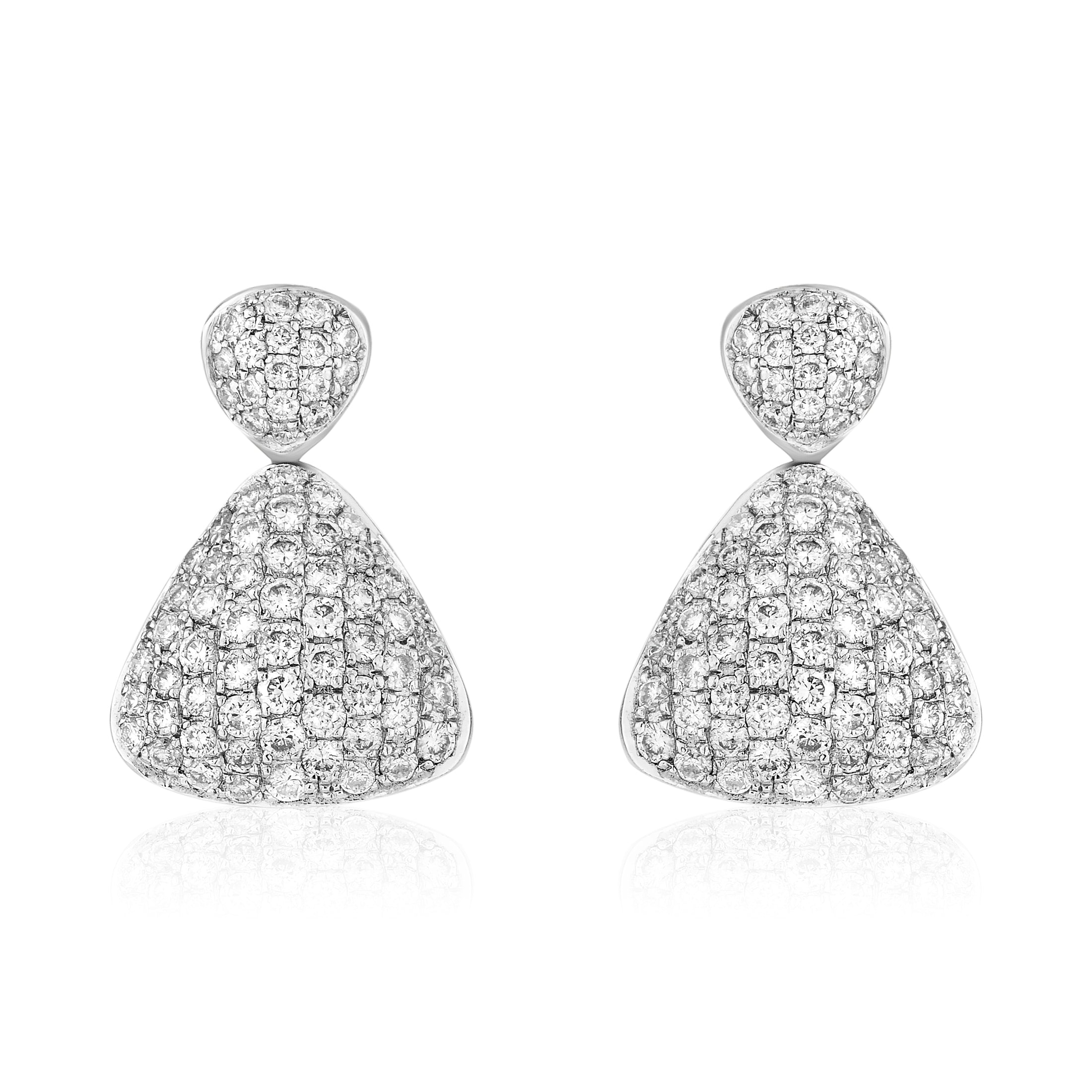 Puffy Drop Diamond Earrings