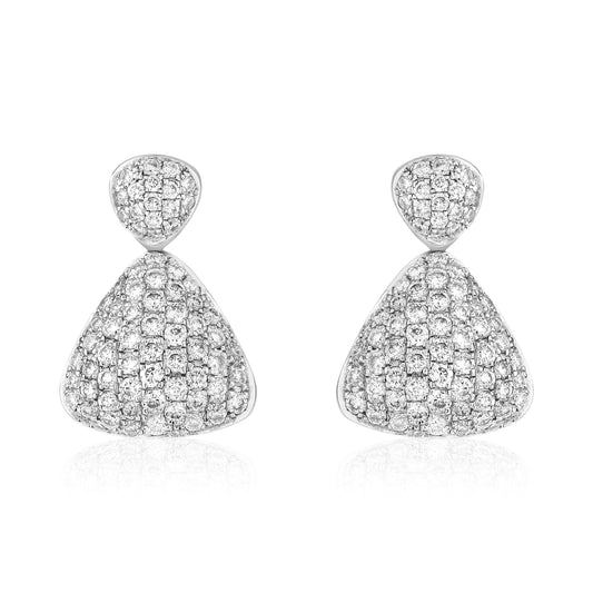 Puffy Drop Diamond Earrings