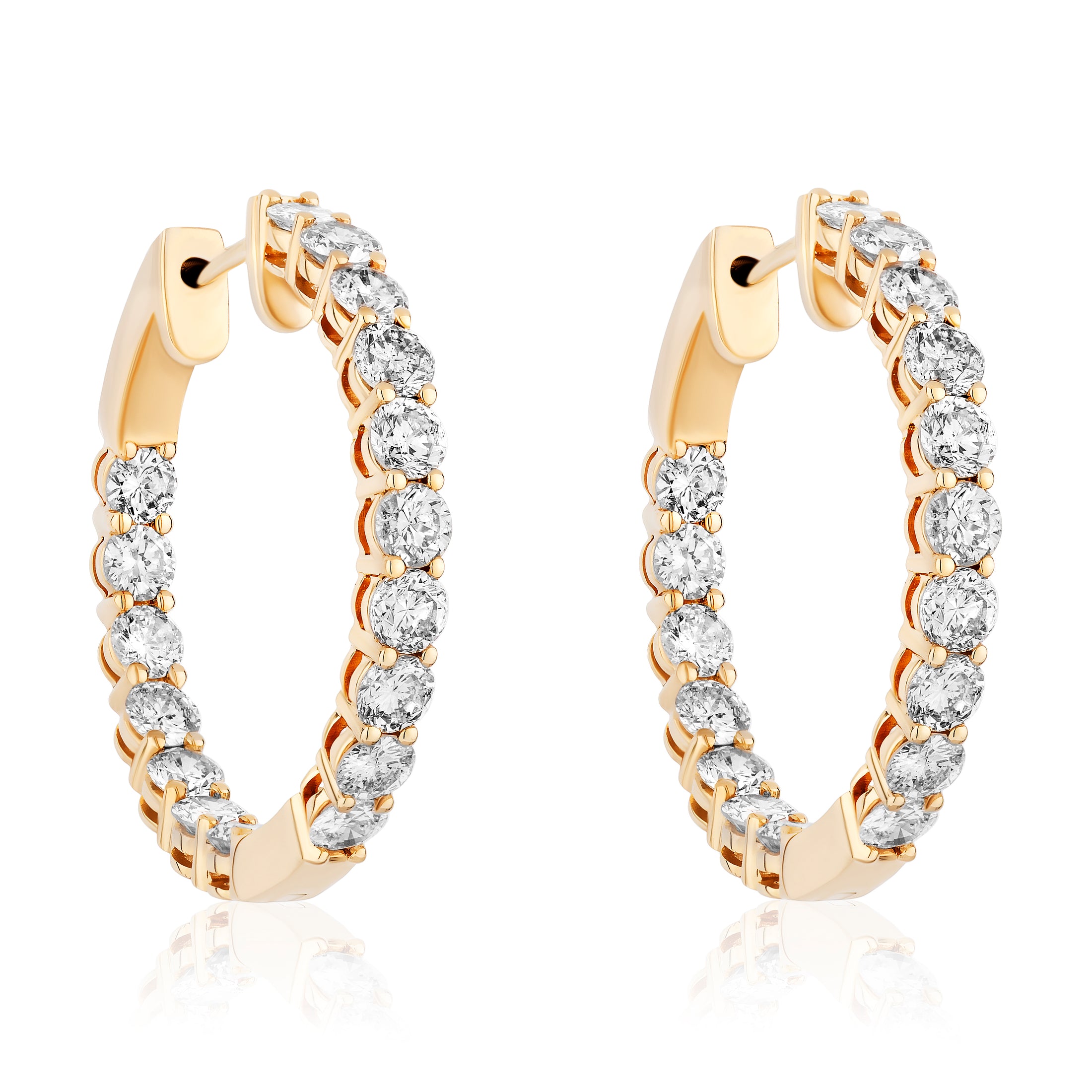 Large Round Diamond Hoops