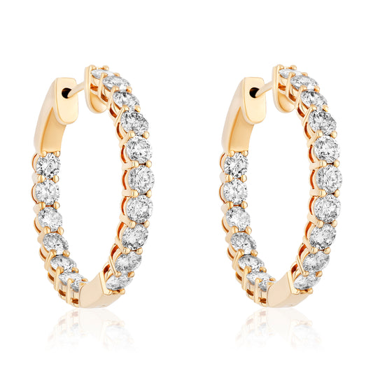 Large Round Diamond Hoops