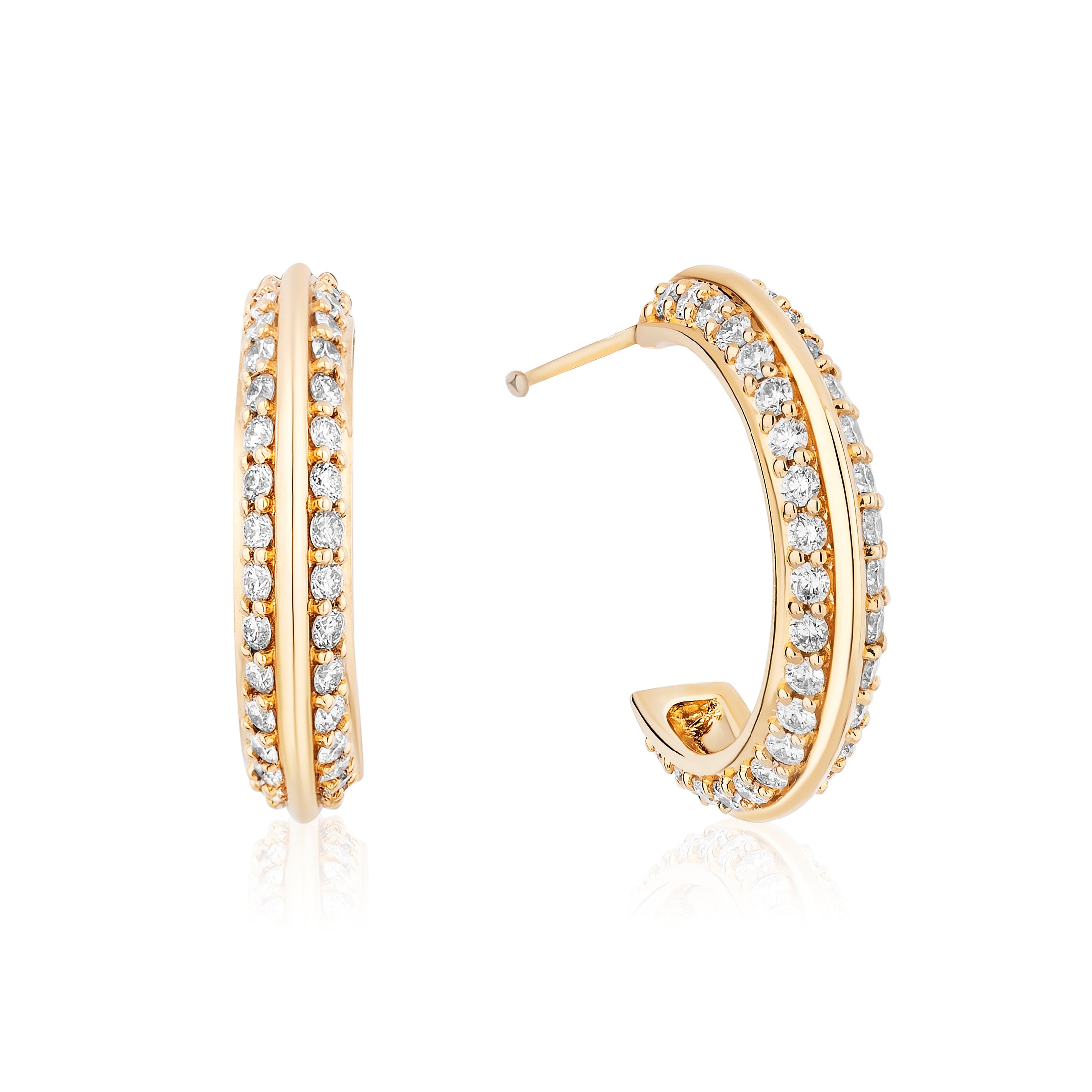 Faceted Diamond Hoops