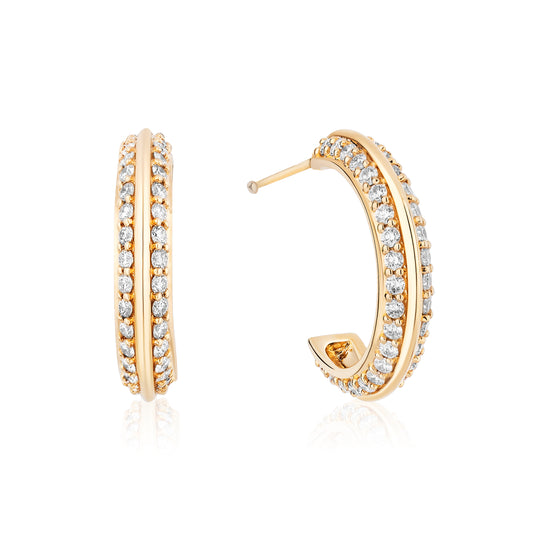 Faceted Diamond Hoops