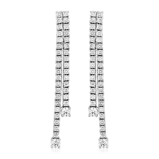 Double Bar Diamond Earrings