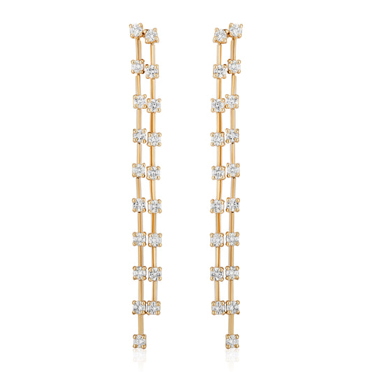 Diamond Stick Drop Earrings