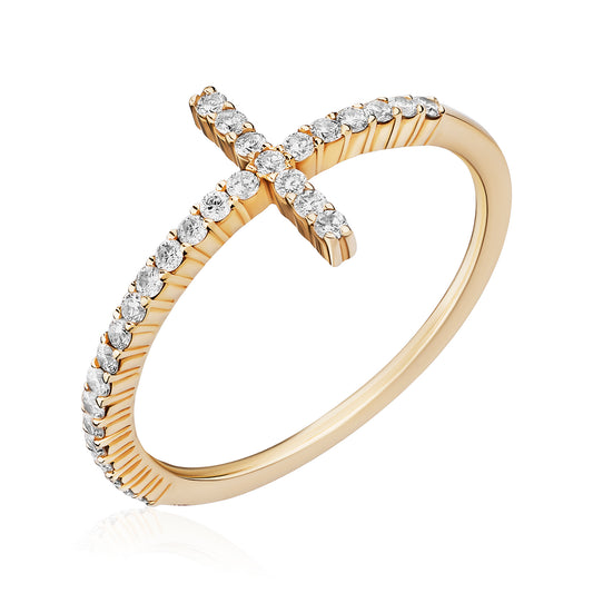 Pavé Diamond Cross Ring