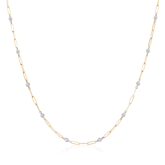 Small Diamonds by the Yard Paperclip Chain