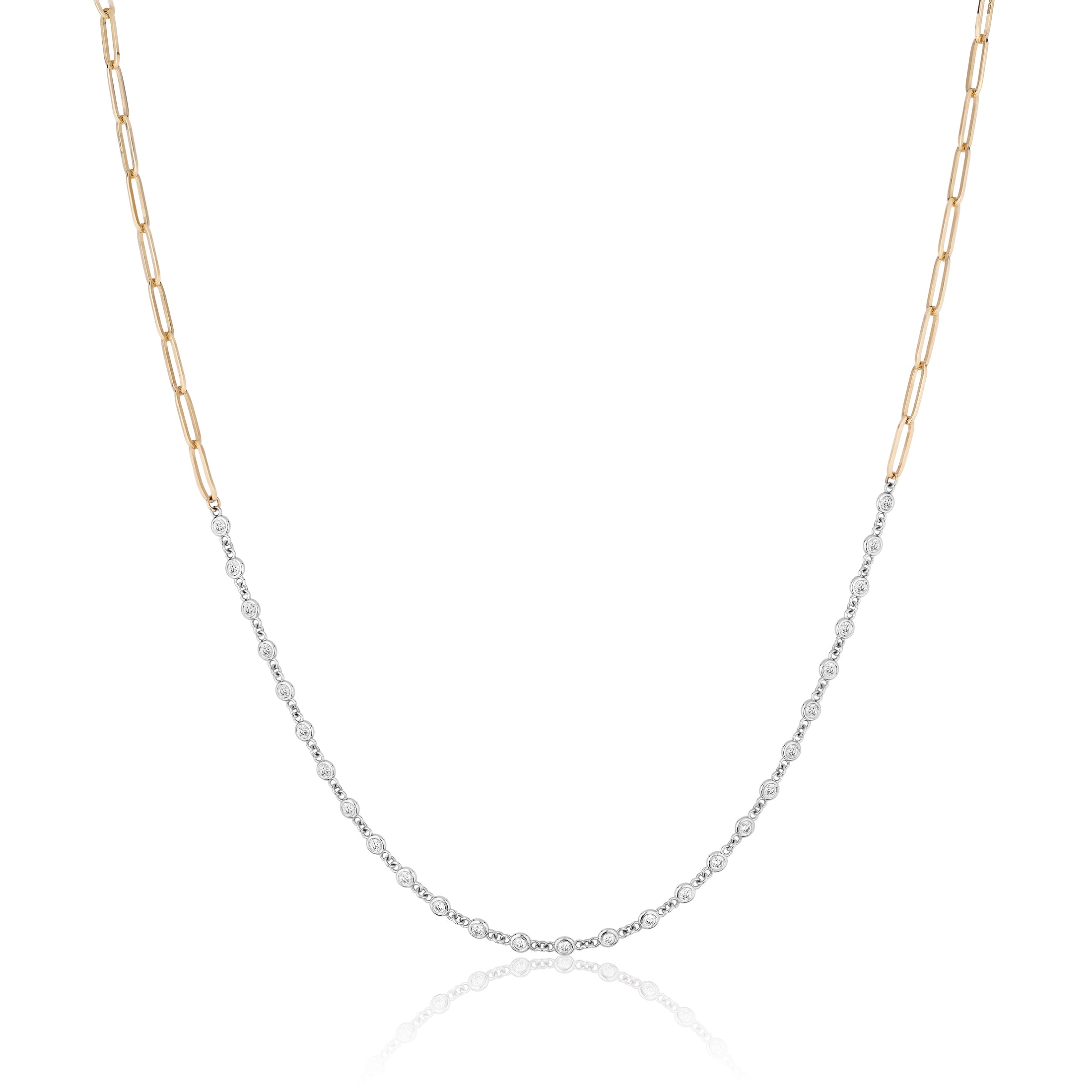 Bezel Row Chain Necklace