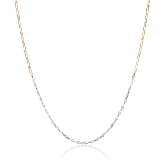 Bezel Row Chain Necklace