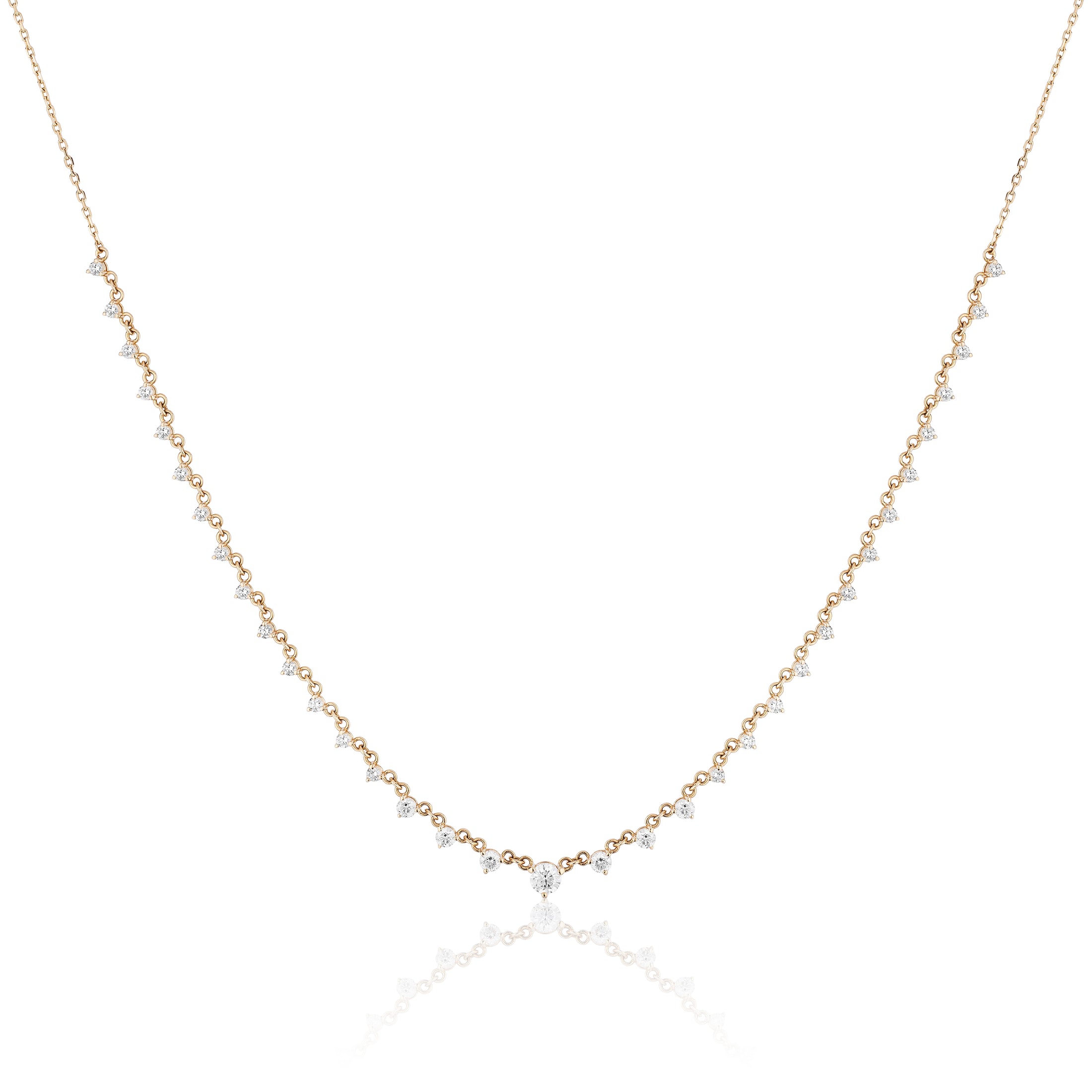 Graduated Round Diamond Necklace