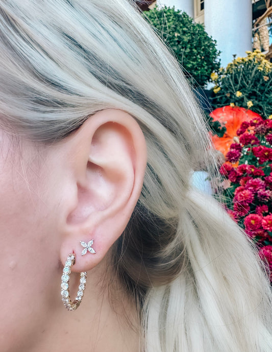 Flower Marquise Diamond Studs