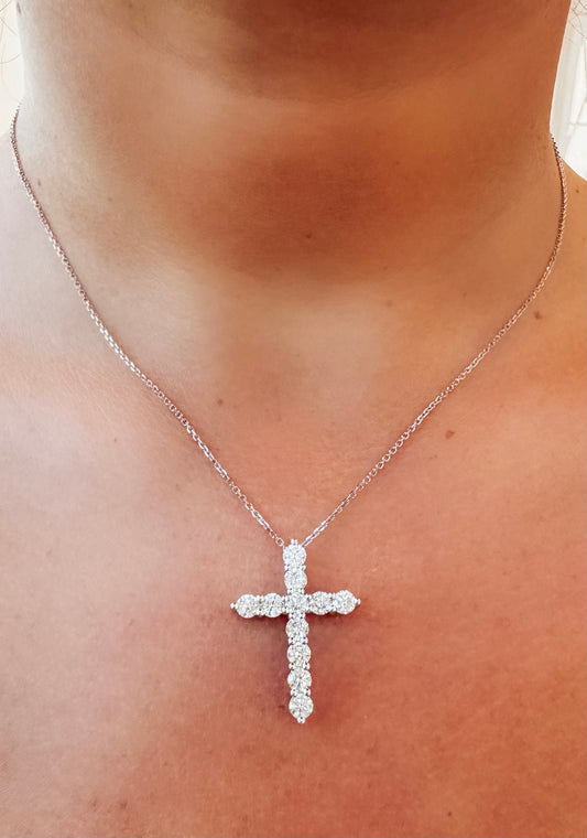 Large Diamond Cross Necklace