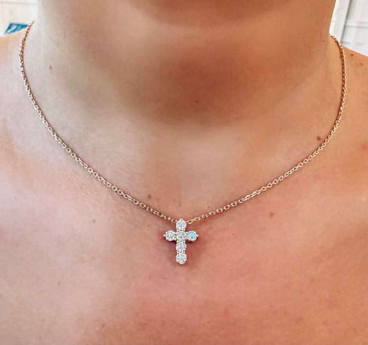 Small Diamond Cross Necklace