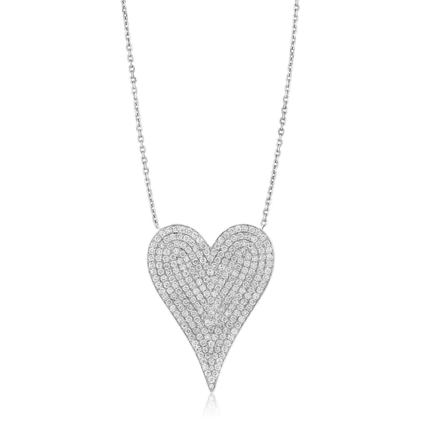 Radiant Pavé Diamond Heart Pendant