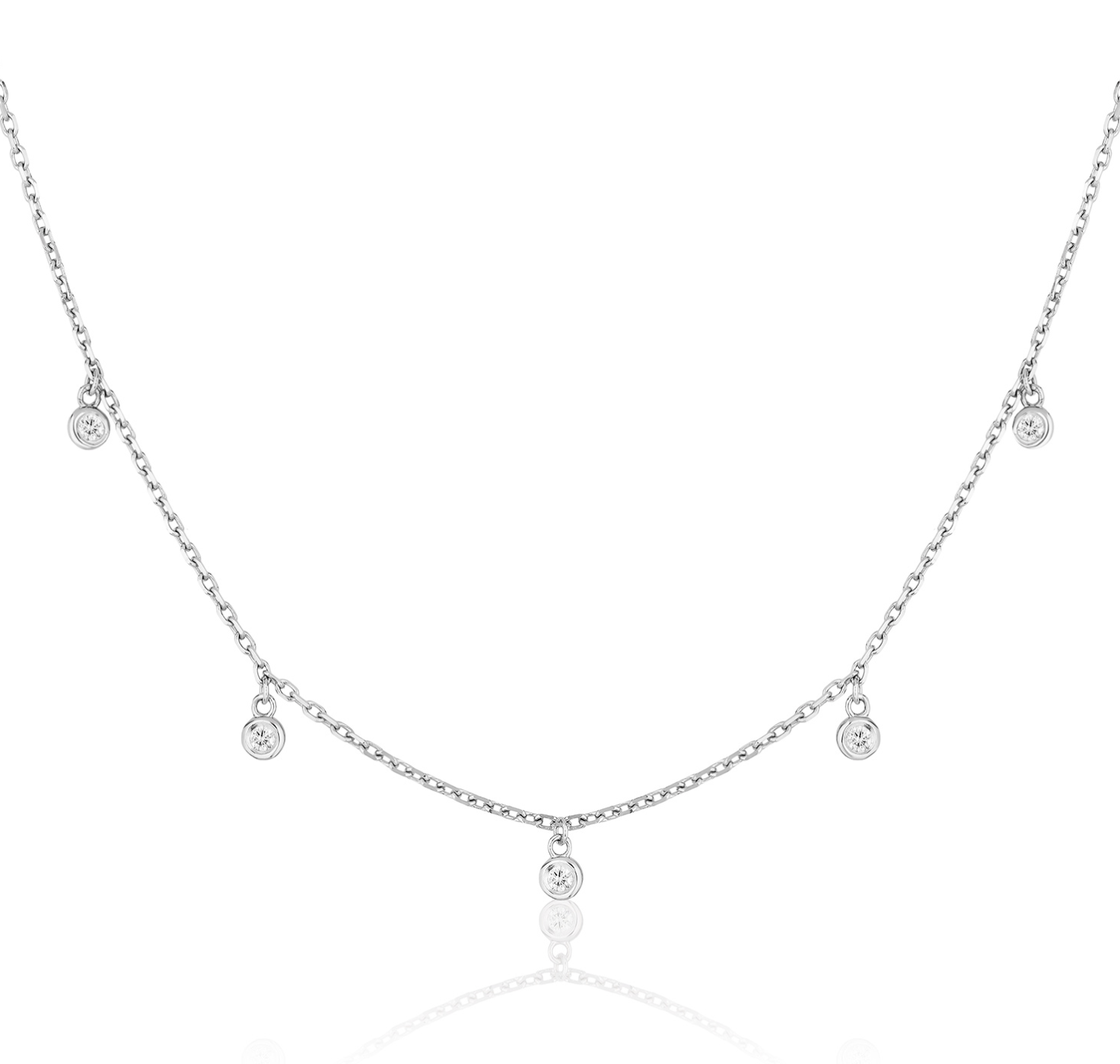 Bezel Drop Diamond Necklace