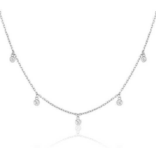 Bezel Drop Diamond Necklace