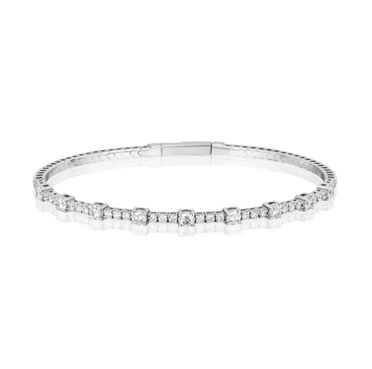 Mixed Size Flex Diamond Bangle