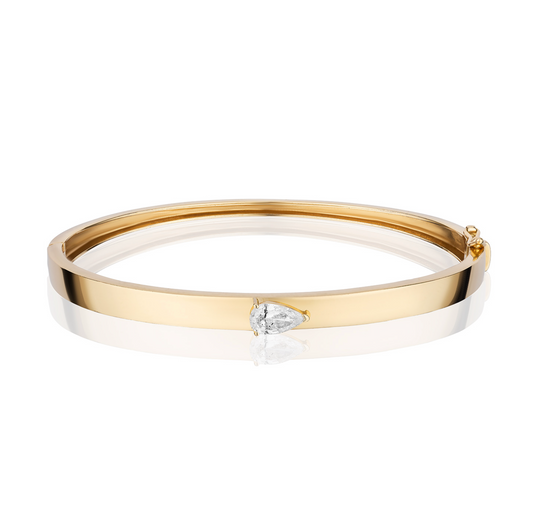 Single Pear Diamond Bangle