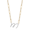 Load image into Gallery viewer, Custom Diamond Handwriting Letter Pendant on Paperclip Chain
